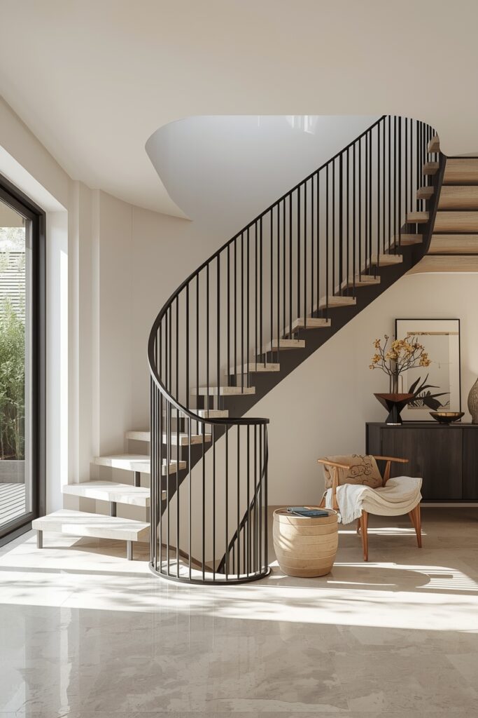scala su misura in ferro battuto design moderno e contemporaneo